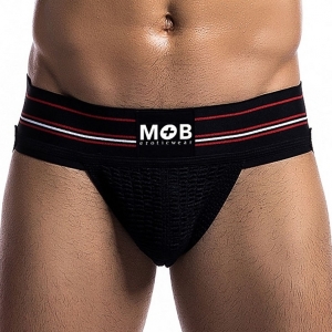 MOB Eroticwear Fetish Classic Wide Jockstrap Black