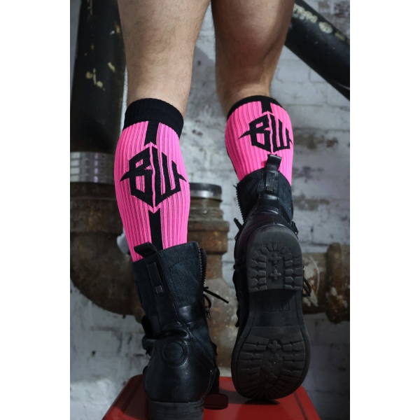 Neo Camo High Socks Black-Rose Neon