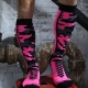 Calze alte Neo Camo nero-rosa neon