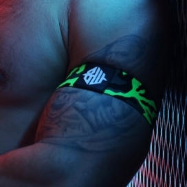 Fasce da braccio Neo Camo nero-verde neon