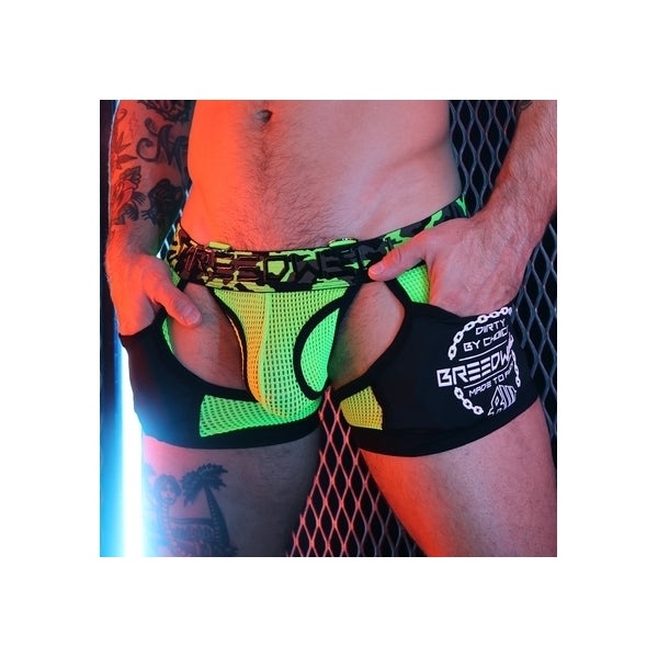 Boxer Bottomless Neo Camo Negro-Verde Neón