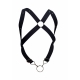 Crossback Elastic Harness and Cockring Dngeon Black