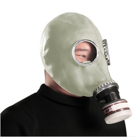 Men Army Masque à gaz BDSM avec filtre BREATH GAME Gris