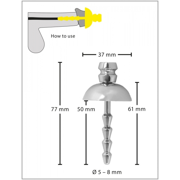 Penisplug Paraplu 6cm - Diameter 8mm