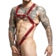 DNGEON Cross Cockring Harness Red