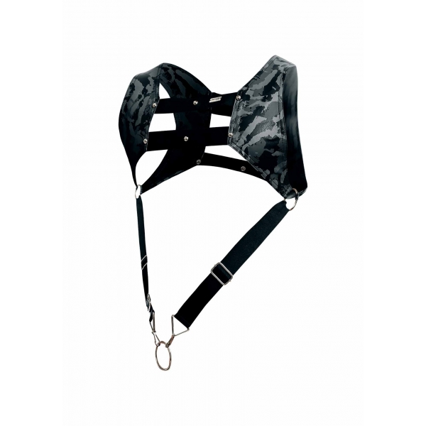 DNGEON Top Cockring Harness Grey