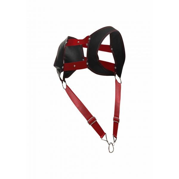 DNGEON Top Cockring Harness Red