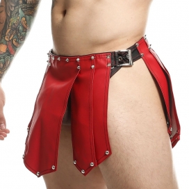 MOB Eroticwear Falda romana para hombre Sm Rojo-Negro