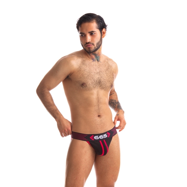 Jockstrap Rally 665 Preto-Vermelho