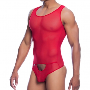 MOB Eroticwear Thong Body Tulle Leandro Red