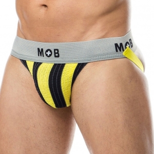 MOB Eroticwear Suspensorio Mob Classic Negro-Amarillo