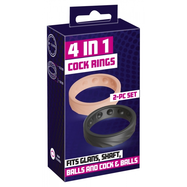 2 Mini penis Fit Rings 33mm