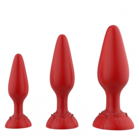 Kit of 3 Rolarose Plugs 11 x 4.1cm Red