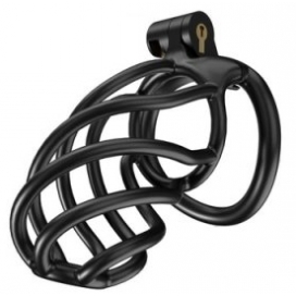 Lock Cobra Cyclone Spiral Chastity Cage BLACK BENT L