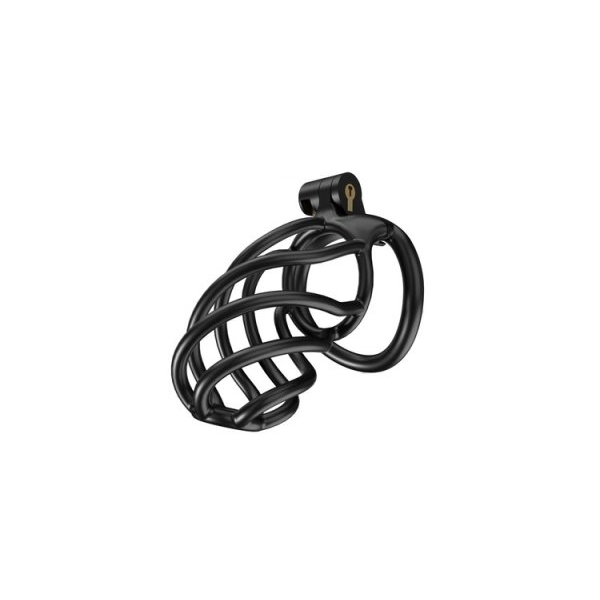 Lock Cobra Cyclone Spiral Chastity Cage BLACK BENT L