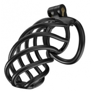 CockLock Lock Cobra Cyclone Spiral Chastity Cage BLACK BENT XL