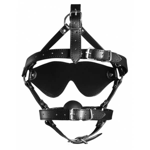 Muzzle gag with ball and mask Gag Xtreme Black