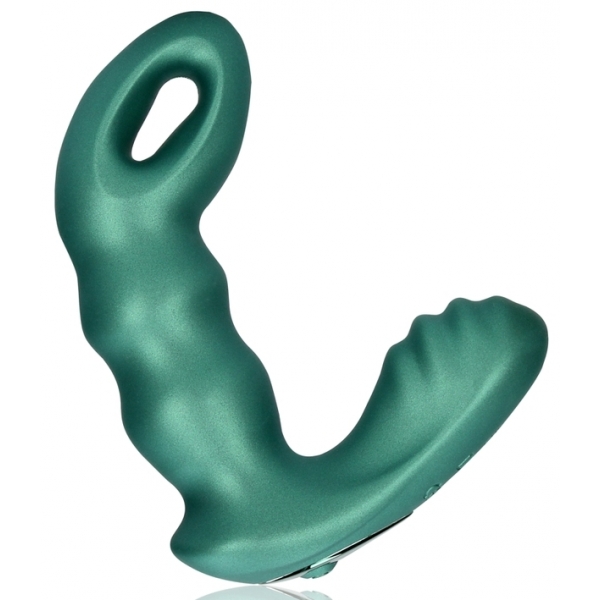 Stimolatore della prostata con perline 10 x 3,5 cm Verde metallizzato