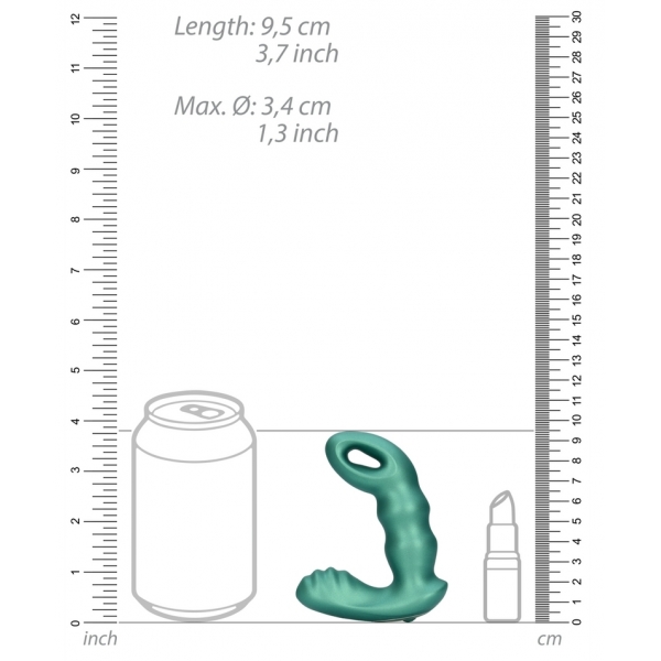 Stimulateur de prostate Beaded 10 x 3.5cm Vert métallisé