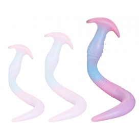 unicorny Eel Long Silicone Butt Plug - Luminous BLUE L