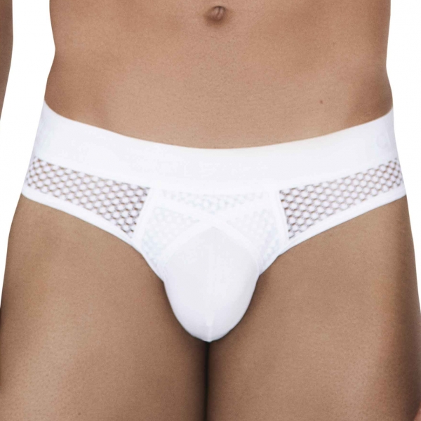 Swirl fishnet briefs White