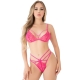 Strappy lace bra set Pink