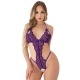 Lace bodysuit with open crotch Purple