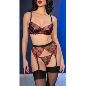 Chilirose Julietta 4-Piece Set Black and Red