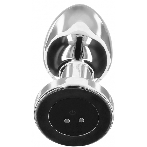 Vibrating Metal Buttplug L Silver