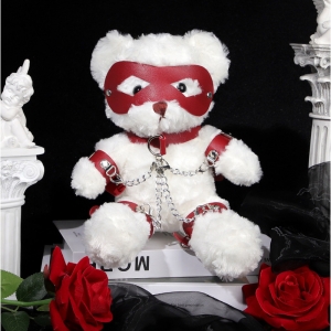 BDSMaster Teddybeer Bondage Pluche 31cm Wit