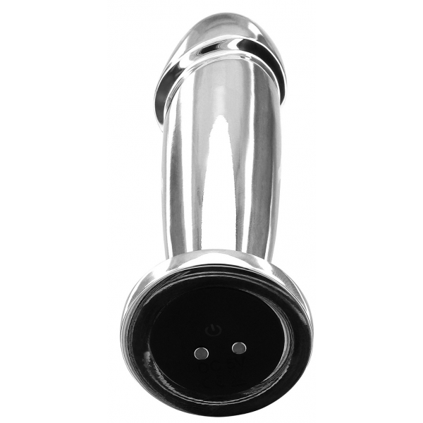 Vibrating Metal Buttplug Silver