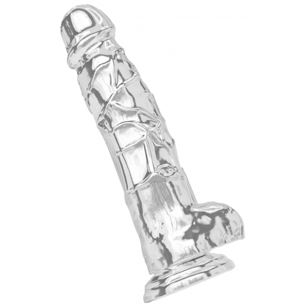 Clear Dildo with Balls 8 Inch Transparent