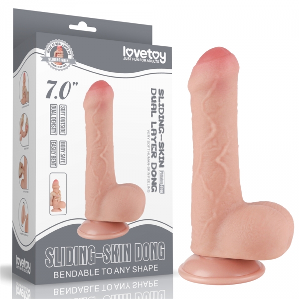 Dildo de pele deslizante 12 x 3,7 cm