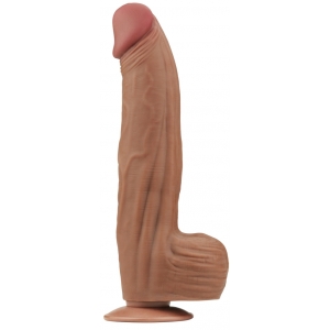 LoveToy SlidingSkin Dildo a pelle scorrevole 23 x 6 cm marrone