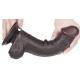 Dildo com bolsa de pele deslizante 15 x 4,5cm Preto