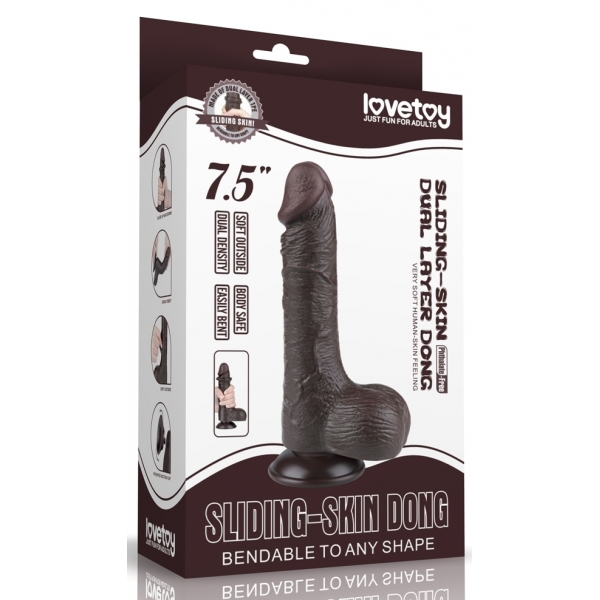 Dildo a pelle scorrevole 13 x 3,7 cm nero