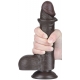 Dildo a pelle scorrevole 13 x 3,7 cm nero