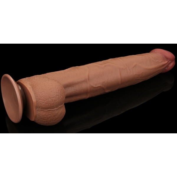 Dildo a pelle scorrevole 26 x 6 cm marrone