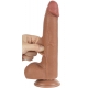 Dildo con borsetta scorrevole in pelle 17 x 4 cm marrone