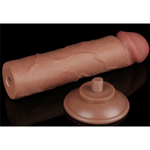 Pele deslizante de Dildo 17 x 4cm Castanho