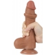 Dildo a pelle scorrevole 13 x 3,7 cm marrone