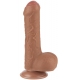 Dildo a pelle scorrevole 12 x 3,7 cm marrone