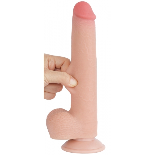 Dildo com bolsa de pele deslizante 17 x 3,5cm