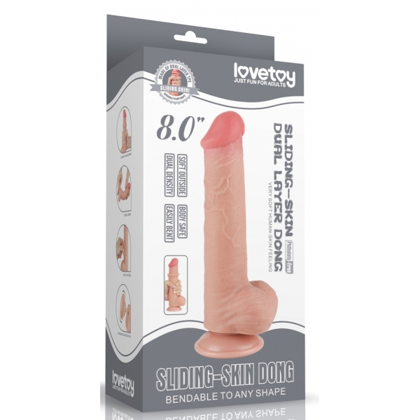 Dildo com bolsa de pele deslizante 15 x 4,5cm