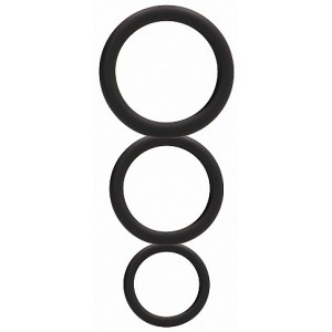 Shots Toys Set of 3 black silicone cock rings