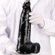 Blood Vessel Large Silicone Dildo BLACK