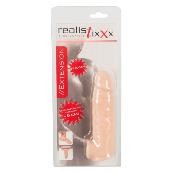 Funda para pene con extensión realista 16,5 x 3,7 cm