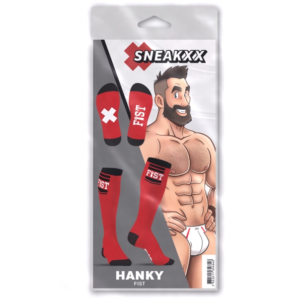 Hanky Fist SneakXX Rode Hoge Sokken