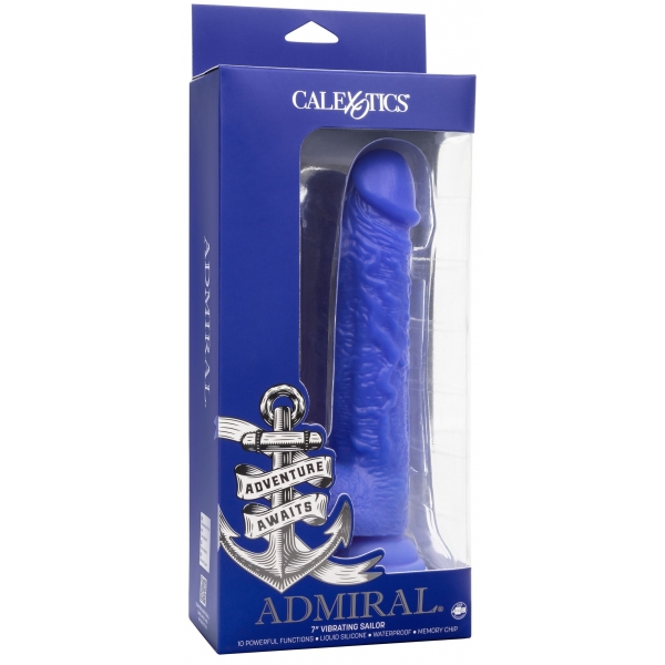 Consolador vibrador Admiral 14 x 3,7 cm Azul