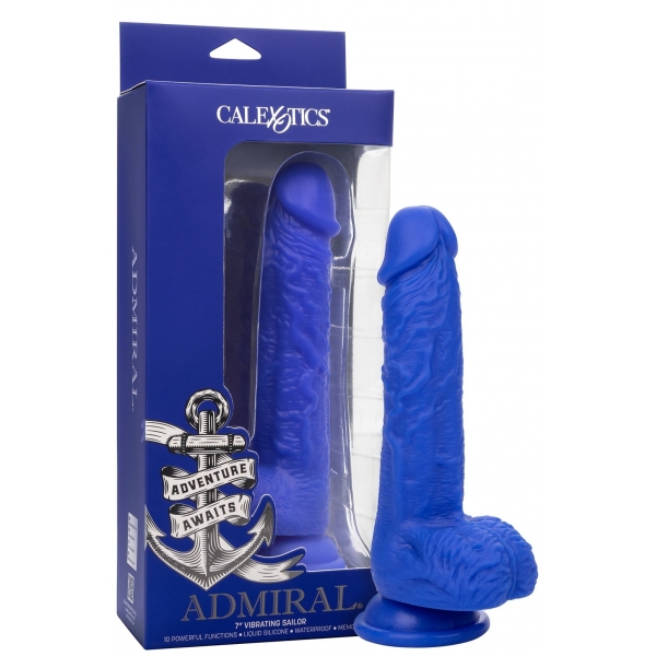 Vibrating dildo Admiral 14 x 3.7 cm Blue